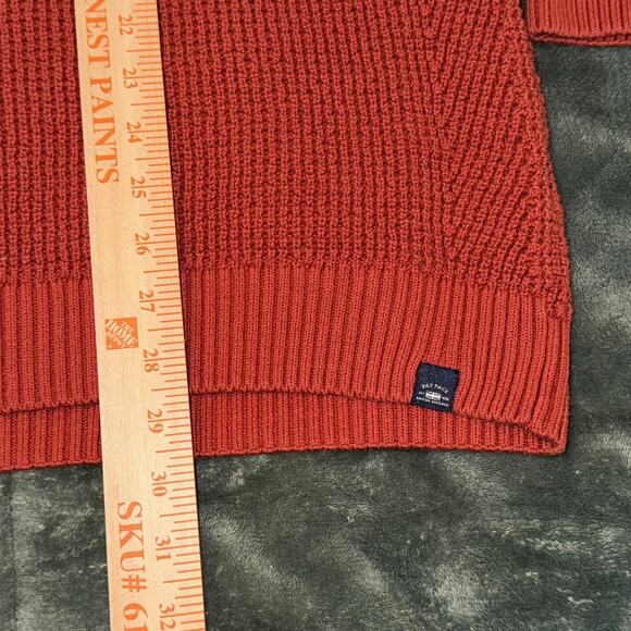 Fat Face Sweater Men 2XL Red Waffle Knit Cotton Long Sleeve Quarter Zip Pullover - Picture 9 of 10